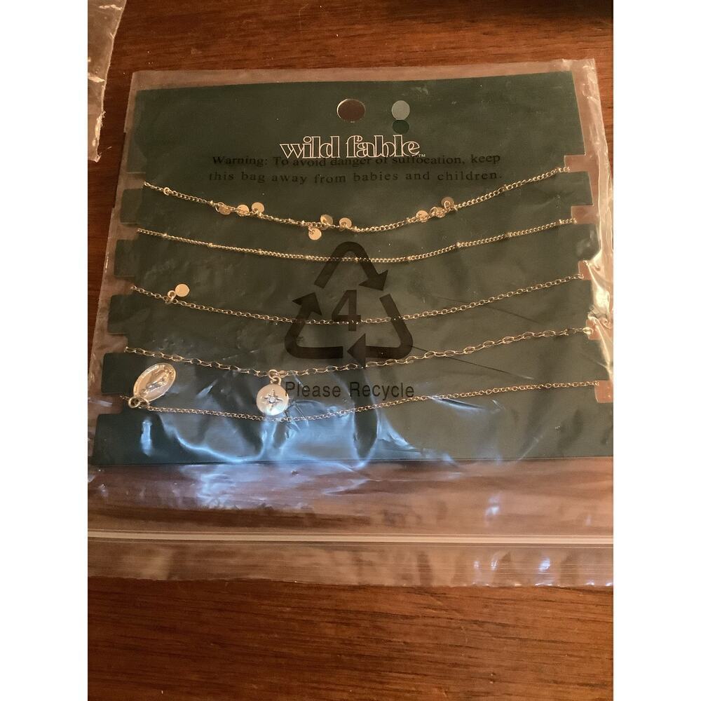 Chain Choker Necklace Set 5pc - Wild Fable Gold